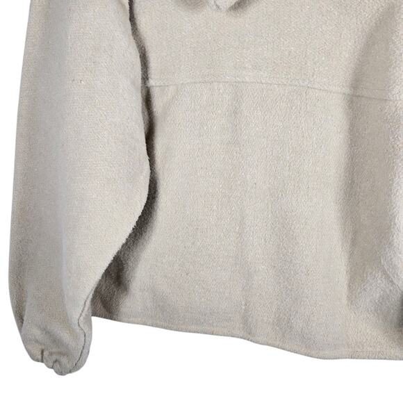 Earth Ragz Hoodie Mens Large Beige Deer Embroidered Zip Fleece Jacket Mexico - Picture 13 of 14